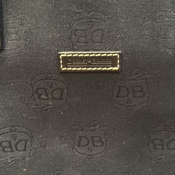 Dooney & Bourke Bag Black Tote EUC w White Stitching - Picture 5 of 11